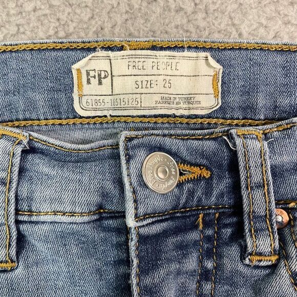 Free People Jeans Womens 25 Blue‎ Medium Wash Skinny Denim - Picture 3 of 10